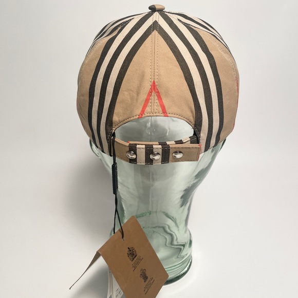 Burberry Monogram Motif Icon Stripe Cotton Baseball Cap, sz Small - Picture 6 of 8